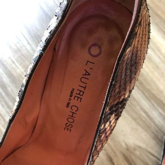 L'AUTRE CHOSE Snake Printed Leather Pumps Pointy - Picture 4 of 8